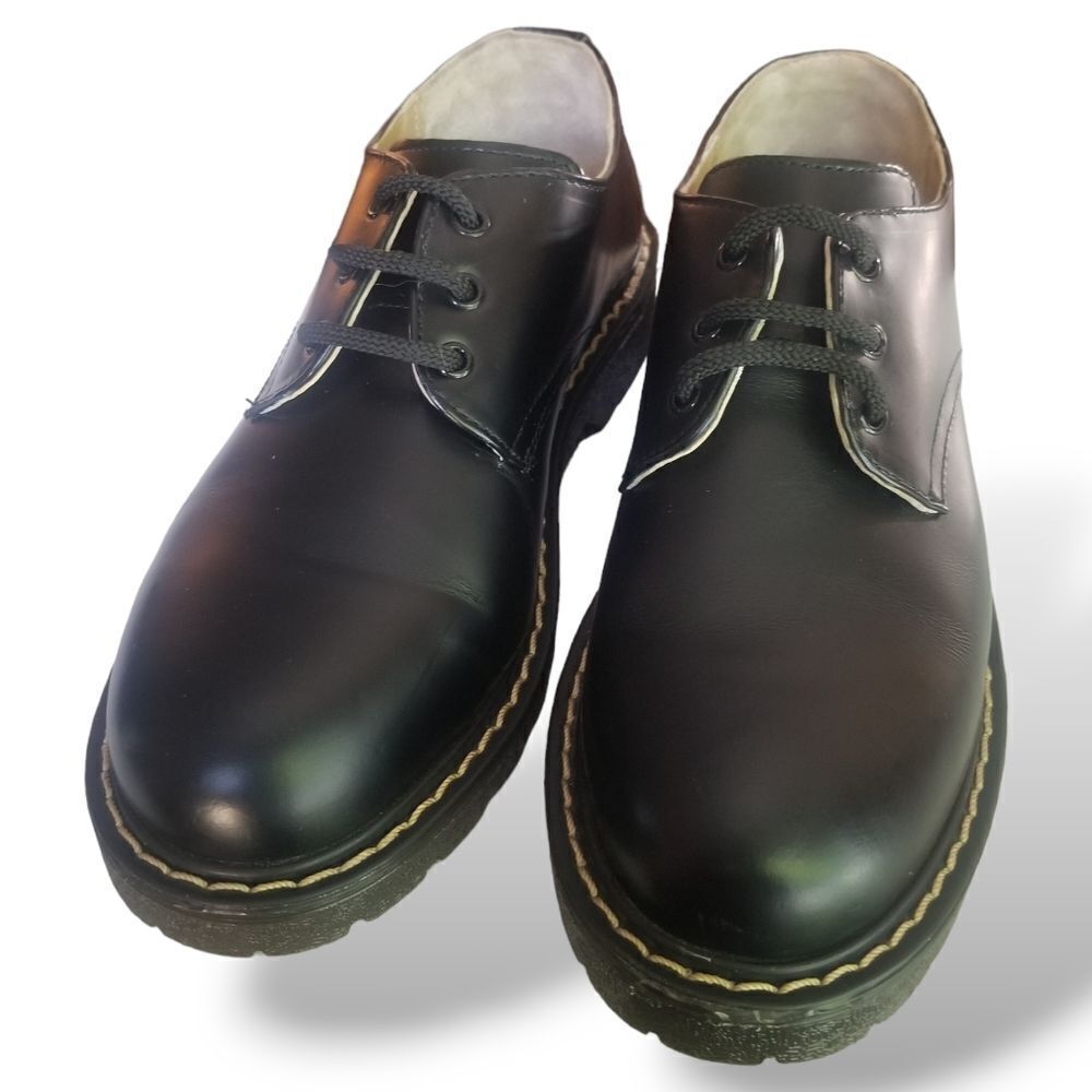 Grinders Percival CS Black Leather Lace Shoes Unisex sz 38